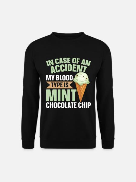 Minz-Schokoladen-Chip-Geschmack Waffelkegel Minze - Unisex Pullover - Schwarz