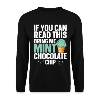 Dessert Mint Cream Lover Chocolat frais à la menthe - Sweat-shirt Unisexe - noir - Devant - Alina (178cm) & Michal (187cm)