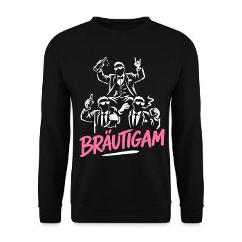 Groom T-Shirt Bachelor Party Men Bachelor Party - Unisex Sweatshirt - black - Front - Alina (178cm) & Michal (187cm)