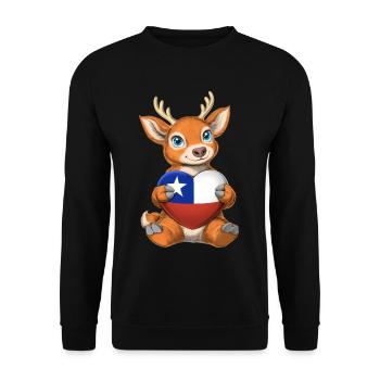 Chilean Huemul - Unisex Sweatshirt - black - Front - Alina (178cm) & Michal (187cm)