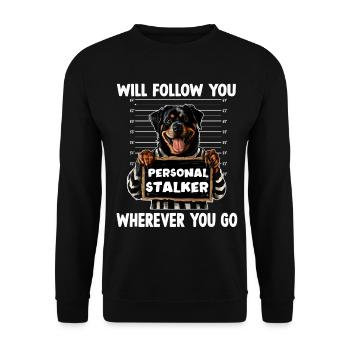 Dictons de chiens Cadeau du propriétaire de chien Promenée de chien Rotti - Sweat-shirt Unisexe - noir - Devant - Alina (178cm) & Michal (187cm)