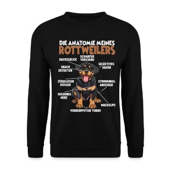 Cadeau de propriétaire de chien Rottweiler T - Sweat-shirt Unisexe - noir - Devant - Alina (178cm) & Michal (187cm)