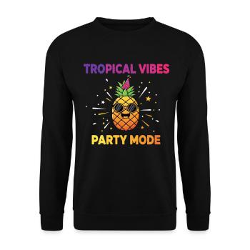 Tropical Vibes Party Pineapple - Unisex Sweatshirt - black - Front - Alina (178cm) & Michal (187cm)