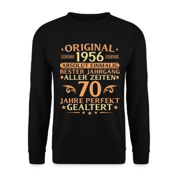 70 Years Perfectly Aged Vintage 1956 - Unisex Sweatshirt - black - Front - Alina (178cm) & Michal (187cm)