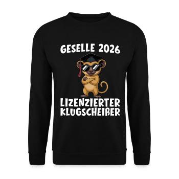 Journeyman's examination 2026 Passed training - Unisex Sweatshirt - black - Front - Alina (178cm) & Michal (187cm)