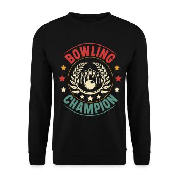 Bowling - Unisex Sweatshirt - black - Front - Alina (178cm) & Michal (187cm)