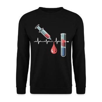 Blood Impression Art: Syringe and Test Tube - Unisex Sweatshirt - black - Front - Alina (178cm) & Michal (187cm)