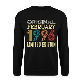 Original February 1996 30 Years 30th Anniversary - Unisex Sweatshirt - black - Front - Alina (178cm) & Michal (187cm)