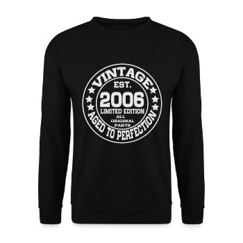 2006 Vintage Retro Birthday Gift - Unisex Sweatshirt - black - Front - Alina (178cm) & Michal (187cm)