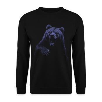 Grizzly Bear Hiking Camping Vintage Brown Bear - Unisex Sweatshirt - black - Front - Alina (178cm) & Michal (187cm)