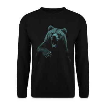 Grizzly Bear Hiking Camping Vintage Brown Bear - Unisex Sweatshirt - black - Front - Alina (178cm) & Michal (187cm)