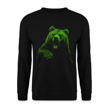 Grizzly Bear Hiking Camping Vintage Brown Bear - Unisex Sweatshirt - black - Front - Alina (178cm) & Michal (187cm)