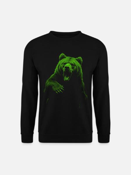 Grizzlybär Wandern Camping Vintage Braunbär - Unisex Pullover - Schwarz