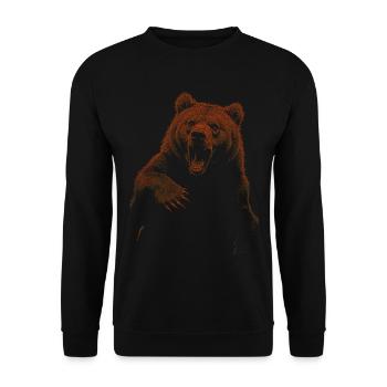 Grizzly Bear Hiking Camping Vintage Brown Bear - Unisex Sweatshirt - black - Front - Alina (178cm) & Michal (187cm)