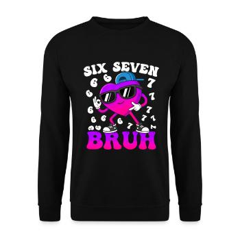 Six Seven 6 7 Meme 67 Trend Valentines Day - Unisex Sweatshirt - black - Front - Alina (178cm) & Michal (187cm)