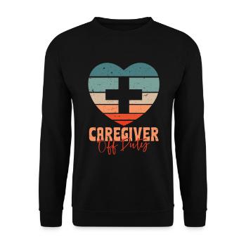 Pflegerin Pfleger Altenpflege Aidant hors service - Sweat-shirt Unisexe - noir - Devant - Alina (178cm) & Michal (187cm)