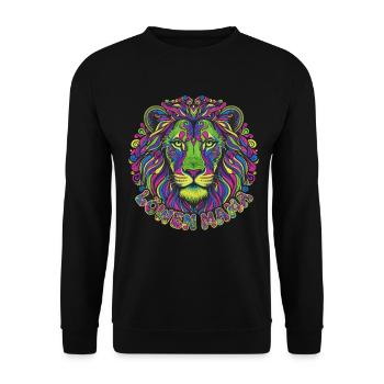 Lion Mom Psychédélique Coloré Lion Mandala - Sweat-shirt Unisexe - noir - Devant - Alina (178cm) & Michal (187cm)
