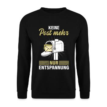 Postmen NO MORE MAIL JUST RELAXATION - Unisex Sweatshirt - black - Front - Alina (178cm) & Michal (187cm)