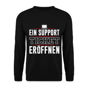 Coder EIN SUPPORT TICKET ERÖFFNEN LUSTIG - Unisex Pullover - Schwarz - Vorne - Alina (178cm) & Michal (187cm)