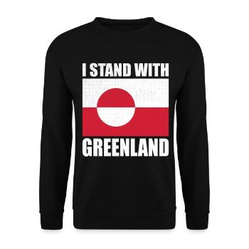 I Stand With Greenland Is Not For Sale - Unisex Pullover - Schwarz - Vorne - Alina (178cm) & Michal (187cm)