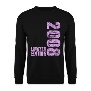 Limited Edition 2008 18th Birthday Gift - Unisex Sweatshirt - black - Front - Alina (178cm) & Michal (187cm)