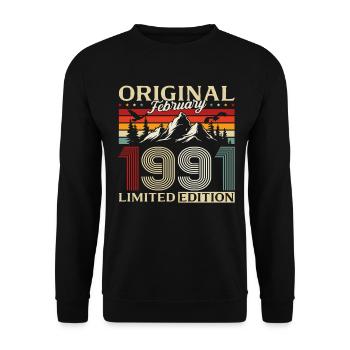 35e anniversaire février 1991 Millésime - Sweat-shirt Unisexe - noir - Devant - Alina (178cm) & Michal (187cm)