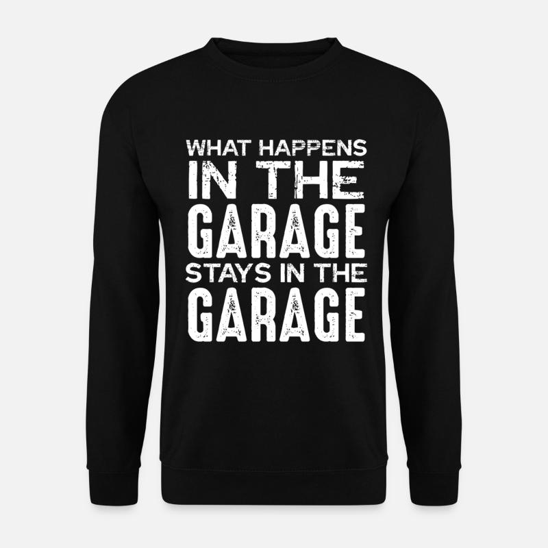 Garage Spruch Was Bleibt - Unisex Pullover - Schwarz