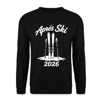 APRES SKI 2026 Winterurlaub Piste Party - Unisex Pullover - Schwarz - Vorne - Alina (178cm) & Michal (187cm)