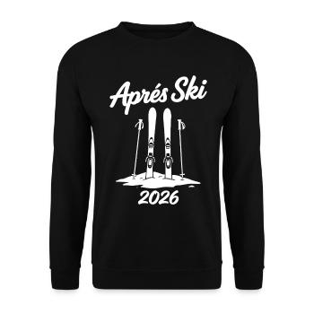 APRES SKI 2026 Fête de Piste d’Hiver - Sweat-shirt Unisexe - noir - Devant - Alina (178cm) & Michal (187cm)
