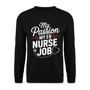 ER Nurse My Passion My Trauma Nurse Paramedic - Unisex Sweatshirt - black - Front - Alina (178cm) & Michal (187cm)