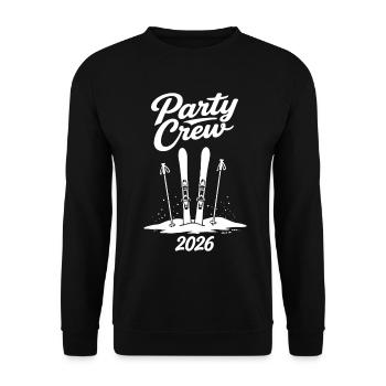 Party Crew 2026 Skifahren Après-Ski Gruppe - Unisex Pullover - Schwarz - Vorne - Alina (178cm) & Michal (187cm)