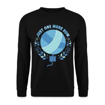 Just One More Row Funny Crochet Lover Yarn - Unisex Sweatshirt - black - Front - Alina (178cm) & Michal (187cm)