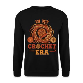 À l’époque du crochet, fil drôle d’amoureux du crochet - Sweat-shirt Unisexe - noir - Devant - Alina (178cm) & Michal (187cm)