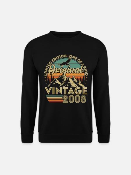 Original 2008 Vintage Jahrgang Geburtstag Retro - Unisex Pullover - Schwarz