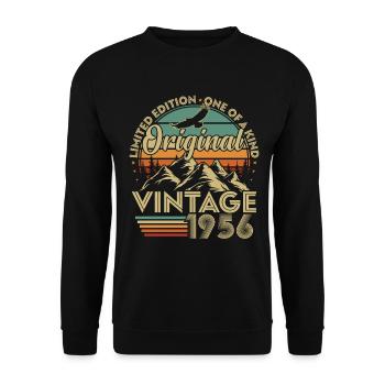 Original 1956 Vintage Vintage Anniversary Retro - Sweat-shirt Unisexe - noir - Devant - Alina (178cm) & Michal (187cm)