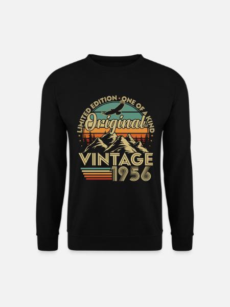 Original 1956 Vintage Jahrgang Geburtstag Retro - Unisex Pullover - Schwarz
