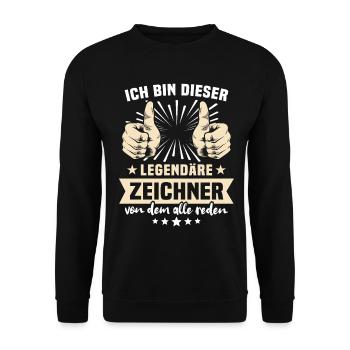 Zeichner Sprüche - Unisex Pullover - Schwarz - Vorne - Alina (178cm) & Michal (187cm)