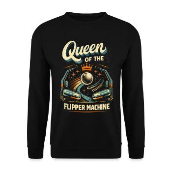 Pinball Pinball Player Queen Of Pinball Machine - Unisex Sweatshirt - black - Front - Alina (178cm) & Michal (187cm)