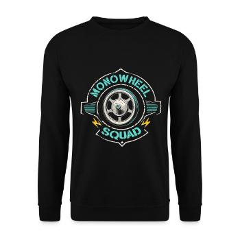 Monowheel Squad Monocyclist - Unisex Pullover - Schwarz - Vorne - Alina (178cm) & Michal (187cm)