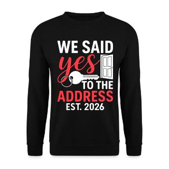 We Said Yes to The Address 2026 - Sweat-shirt Unisexe - noir - Devant - Alina (178cm) & Michal (187cm)