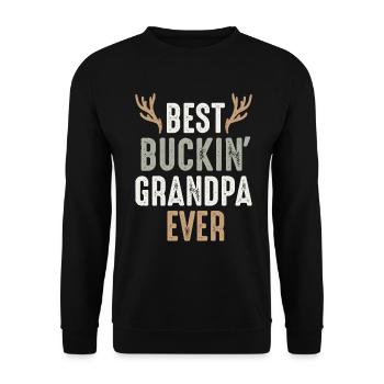 Bester Buckin' Opa aller Zeiten Lustiger Western-Opa - Unisex Pullover - Schwarz - Vorne - Alina (178cm) & Michal (187cm)