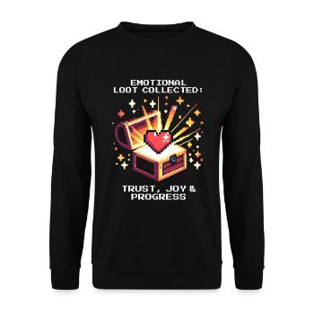 Emotional Loot | Progress in Social Work - Unisex Sweatshirt - black - Front - Alina (178cm) & Michal (187cm)