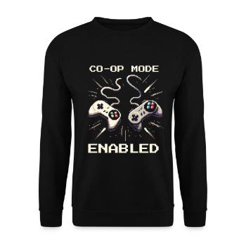 Co-Op Mode Active | Teamwork Social Work - Unisex Sweatshirt - black - Front - Alina (178cm) & Michal (187cm)
