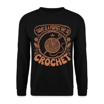 Aujourd’hui est un jour parfait pour crocheter de façon drôle - Sweat-shirt Unisexe - noir - Devant - Alina (178cm) & Michal (187cm)