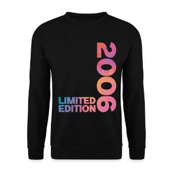 Geburtstagsgeschenk zum 20. Jubiläum 2006 - Unisex Pullover - Schwarz - Vorne - Alina (178cm) & Michal (187cm)
