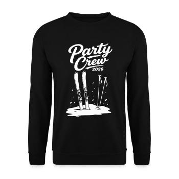 Party Crew 2026 Skifahren Après-Ski Gruppe - Unisex Pullover - Schwarz - Vorne - Alina (178cm) & Michal (187cm)