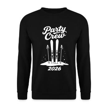Party Crew 2026 Skifahren Après-Ski Gruppe - Unisex Pullover - Schwarz - Vorne - Alina (178cm) & Michal (187cm)