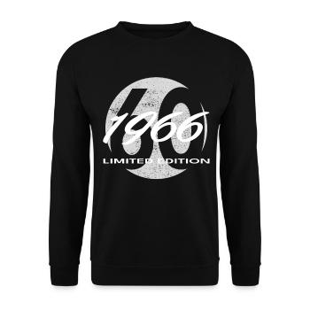 60th Birthday 1966 Gift for Men and Women - Unisex Sweatshirt - black - Front - Alina (178cm) & Michal (187cm)