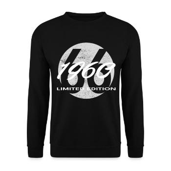 66th Birthday 1960 Gift for Men and Women - Unisex Sweatshirt - black - Front - Alina (178cm) & Michal (187cm)
