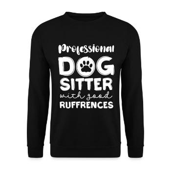 Hundesitter mit guten Referenzen - Unisex Pullover - Schwarz - Vorne - Alina (178cm) & Michal (187cm)